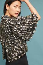 Anthropologie Floral Applique Shrug Sweater