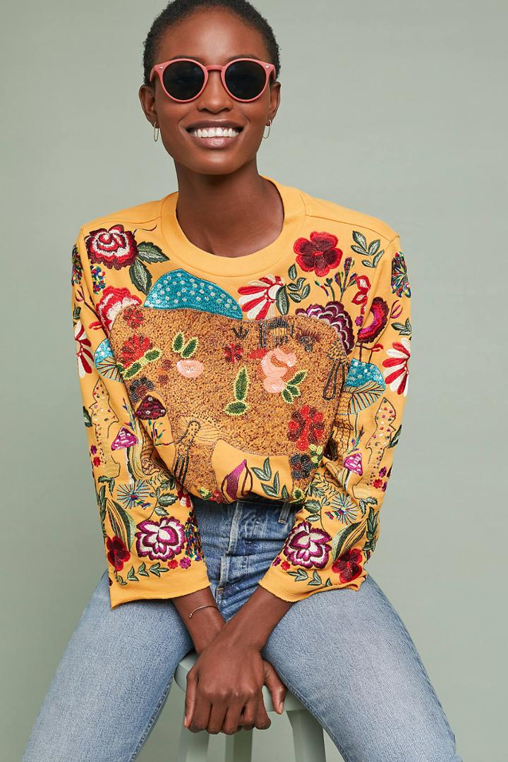 Ugly Girl Beaded Elephant Pullover