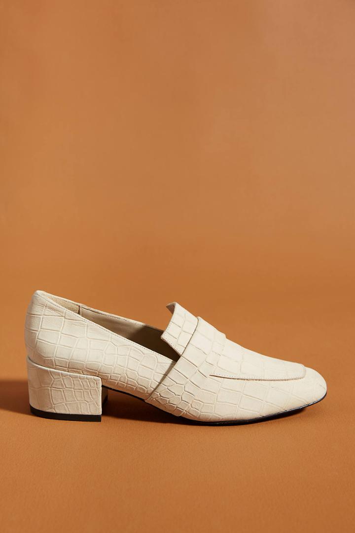 Freda Salvador Crocodile-embossed Heeled Loafers