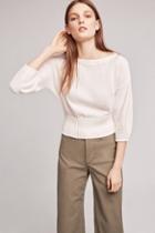 Knitted & Knotted Cropped Balloon-sleeve Pullover