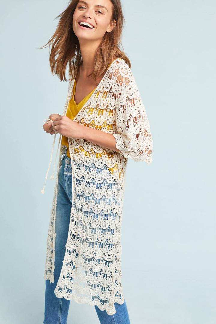 Anthropologie Josephine Crocheted Kimono