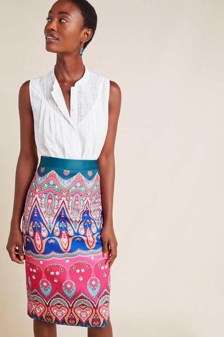 Siddhartha Bansal Layla Embroidered Pencil Skirt