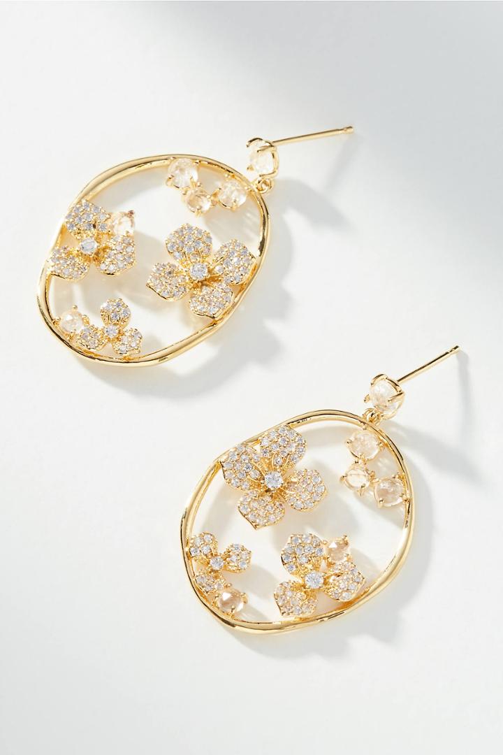 Anthropologie Encircled Flower Drop Earrings