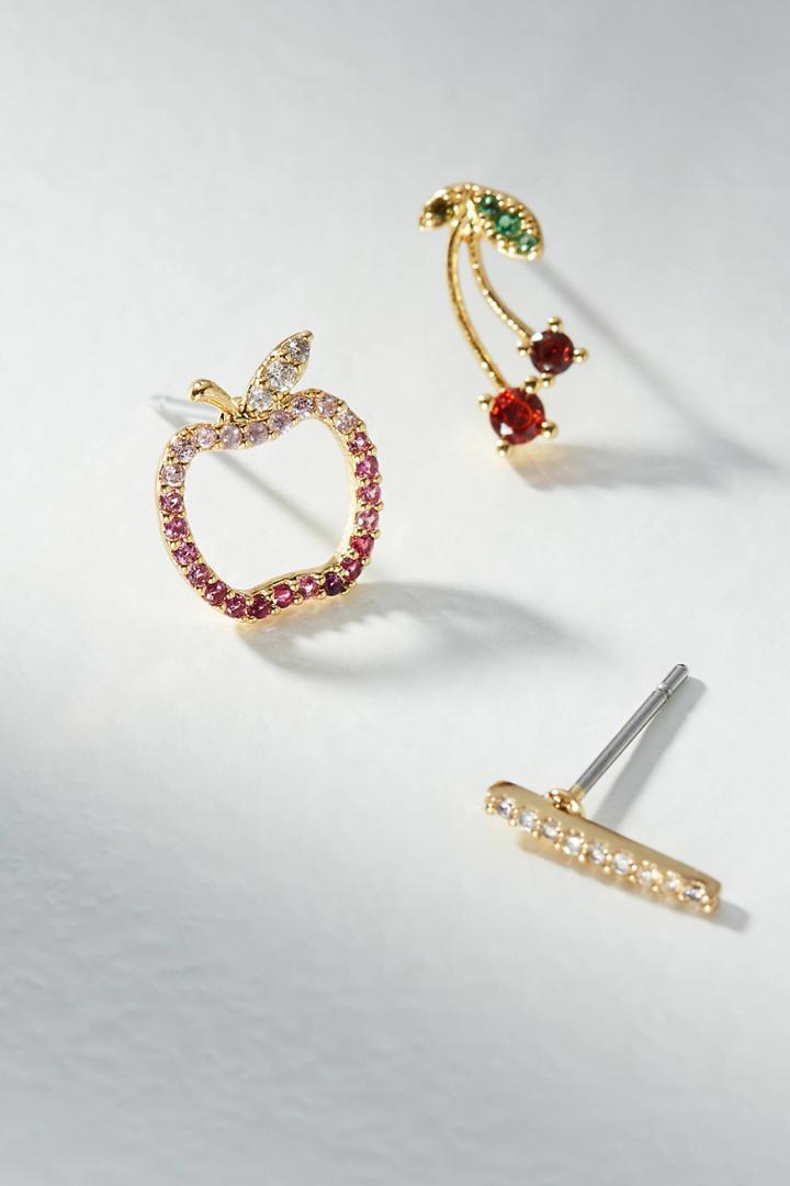 Anthropologie An Apple A Day Earring Set