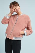 Hologram Rose Sherpa Bomber Jacket