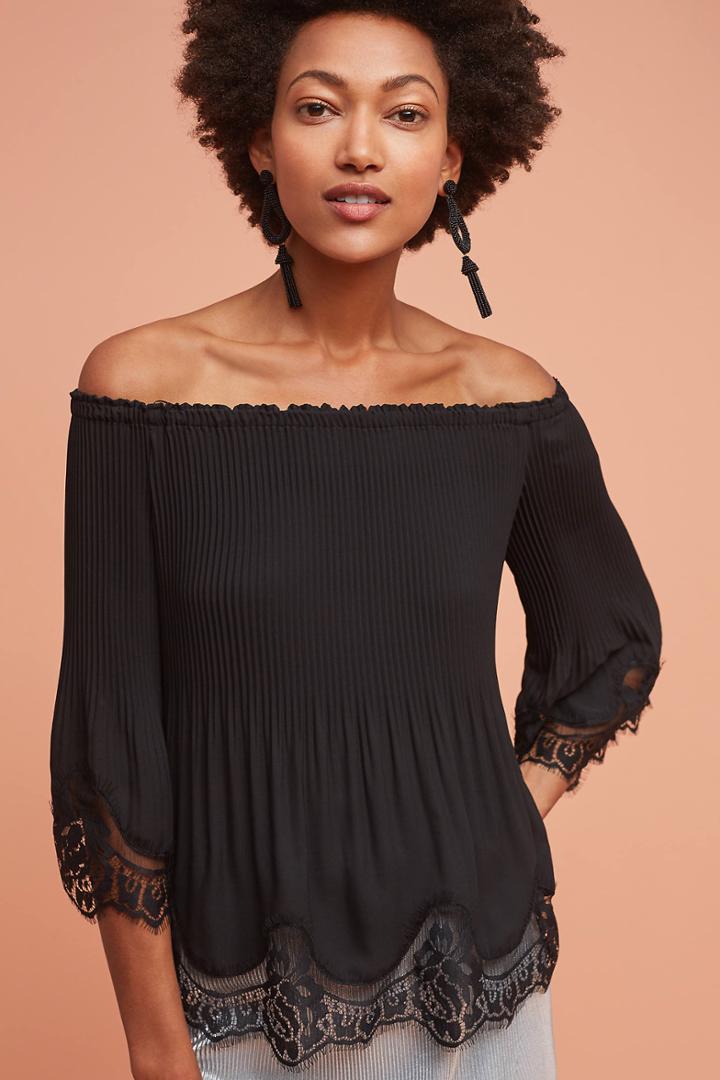 Delfi Lace-trimmed Off-the-shoulder Blouse