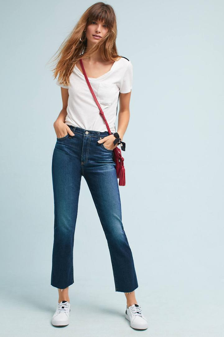 Ag Jeans Ag The Isabelle High-rise Straight Cropped Jeans