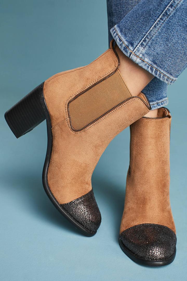 Vanessa Wu Metallic Toe-capped Booties