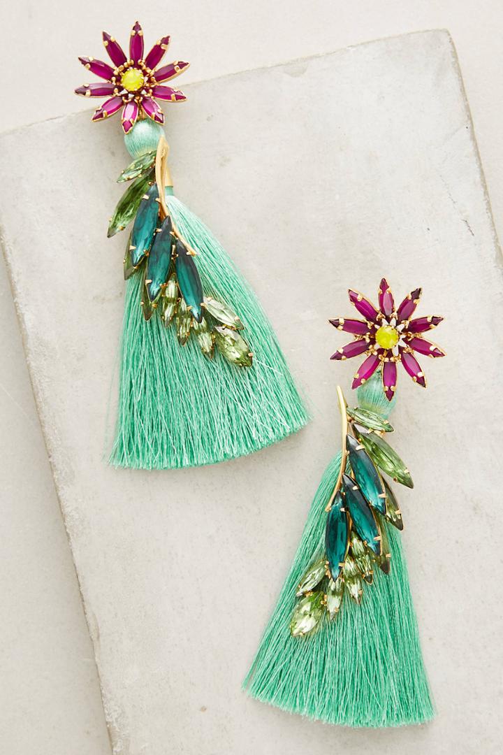 Elizabeth Cole Tropical Grass Drop Earrings