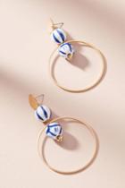 Anthropologie Beach Ball Hoop Earrings