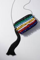 Anthropologie Ezra Beaded Fringe Crossbody Bag
