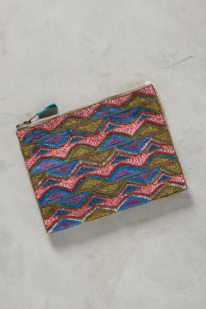 Anthropologie Beaded Triangles Pouch