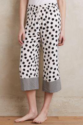 Eloise Cropped Polka-dot Sleep Pants