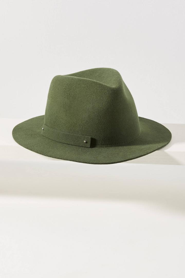 Anthropologie Olive Packable Felt Fedora