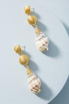 Anthropologie Conch Shell Drop Earrings