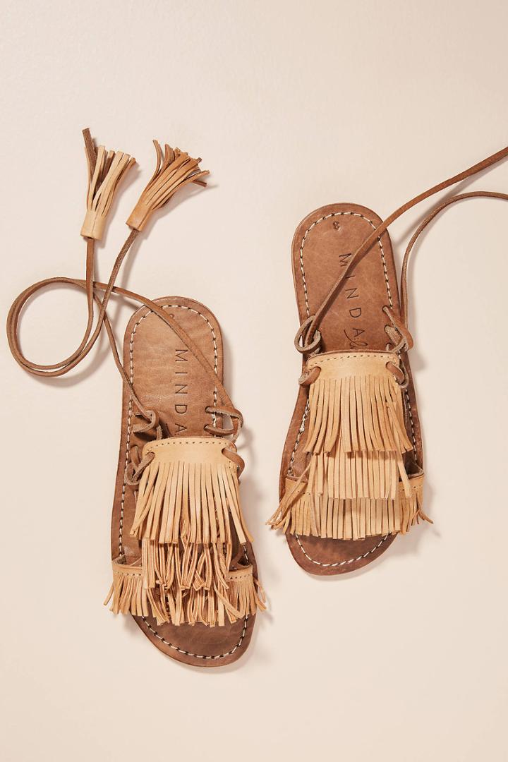 Minda Living X Anthropologie Wilder Fringe Gladiator Sandals