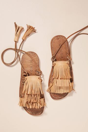 Minda Living X Anthropologie Wilder Fringe Gladiator Sandals