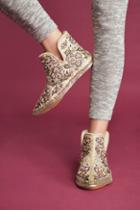 Llani X Anthropologie Embroidered Suede Bootie Slippers