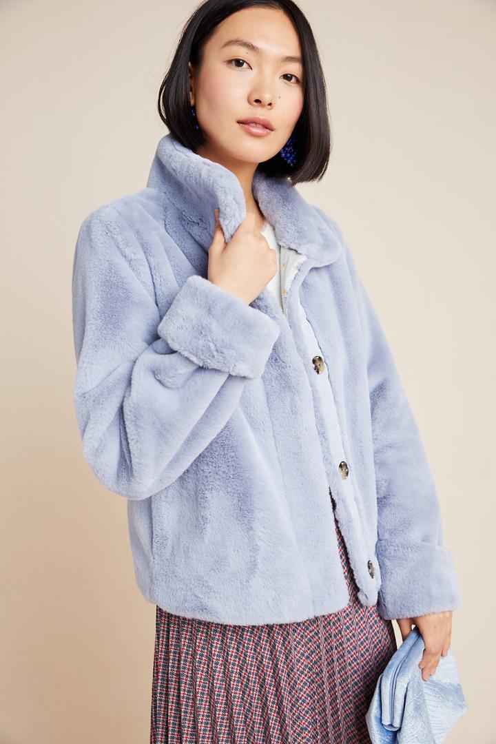 Anthropologie Moonlight Faux Fur Jacket