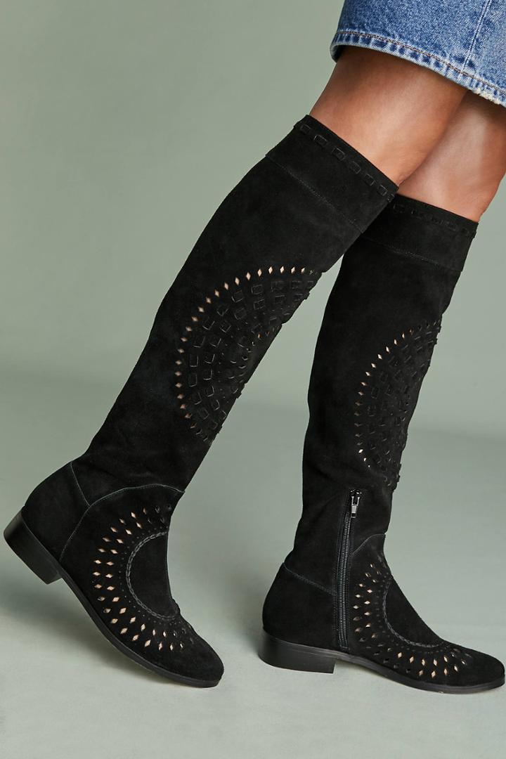Farylrobin Cutout Knee-high Boots