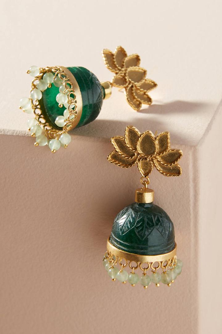 Anthropologie Blooming Lotus Drop Earrings