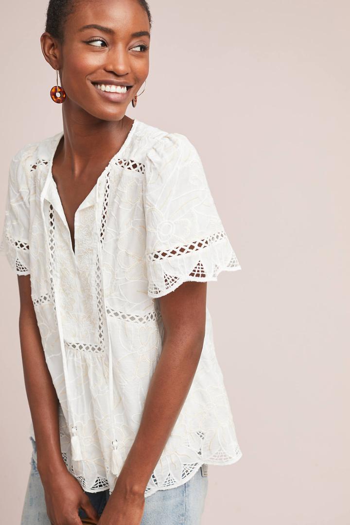 Featherbone Adler Embroidered Blouse