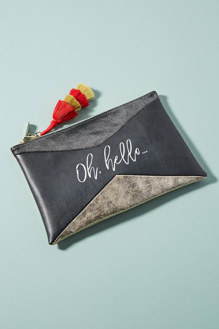 Anthropologie Well-worded Tassel Pouch