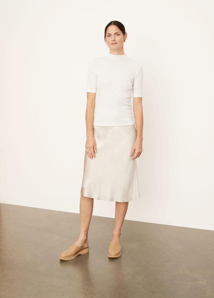 Vince Elbow Sleeve Mock Neck