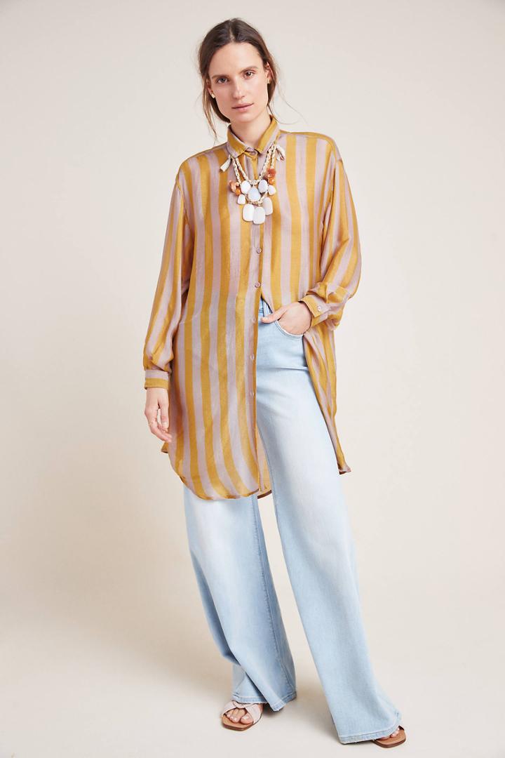 Mes Demoiselles Hawaii Striped Silk Tunic