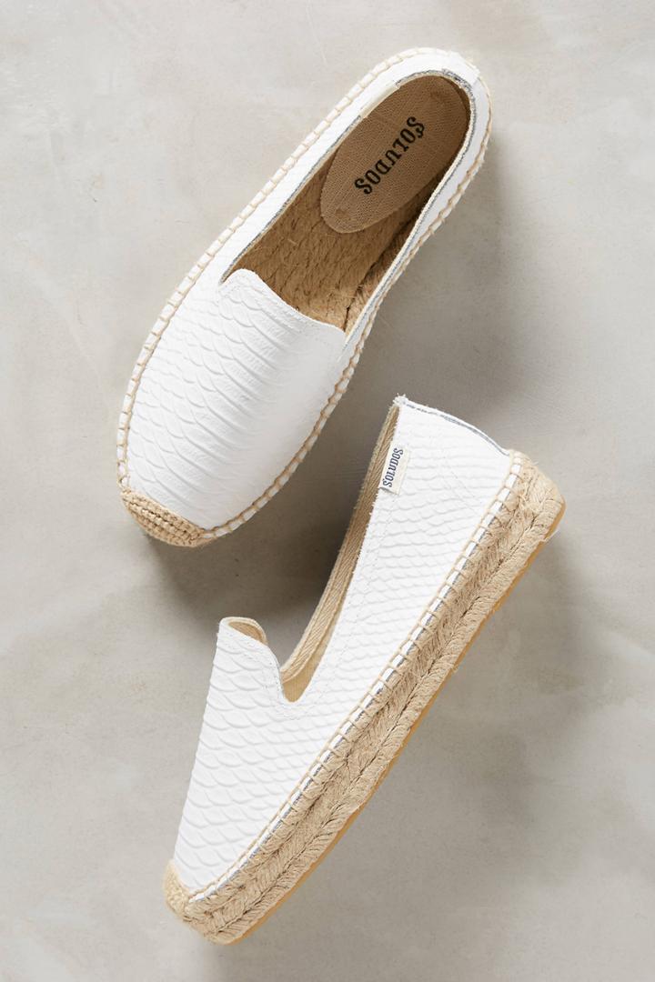 Soludos Snake-embossed Leather Espadrilles