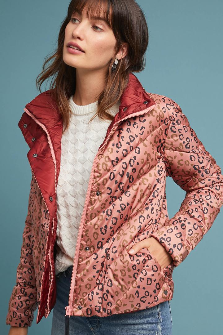 Scotch & Soda Quilted Leopard Puffer Jacket