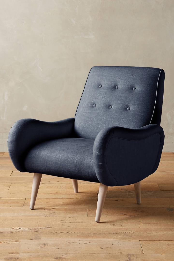 Anthropologie Linen Losange Chair