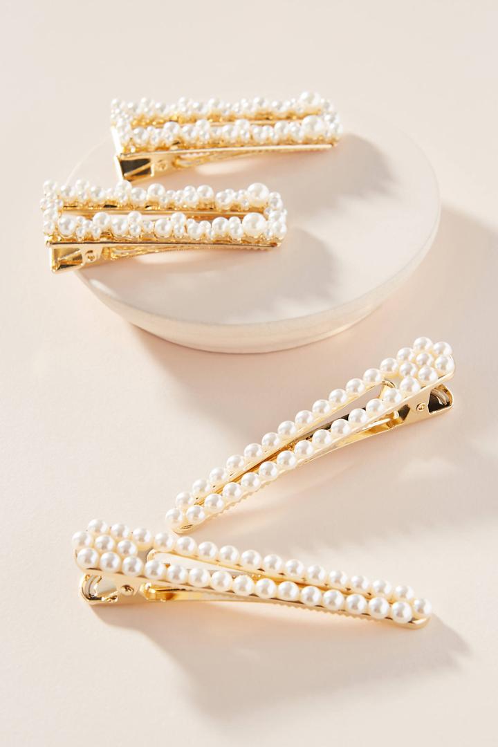 Anthropologie Lise Pearl Barrette Set