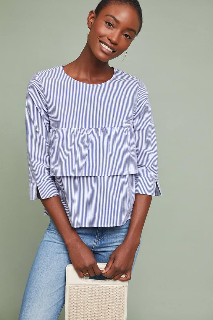 Sunday In Brooklyn Tiered Poplin Blouse