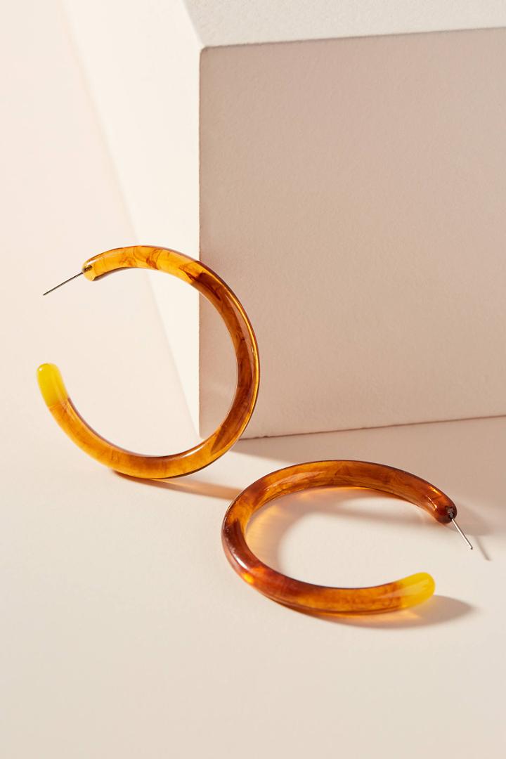 Anthropologie Gold-flecked Hoop Earrings