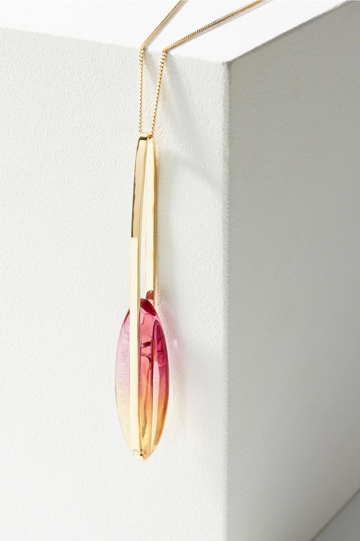 Colette Malouf Gemology Lucite Lentil Pendant Necklace
