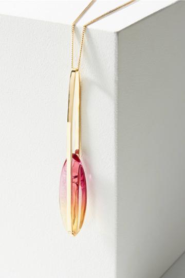 Colette Malouf Gemology Lucite Lentil Pendant Necklace