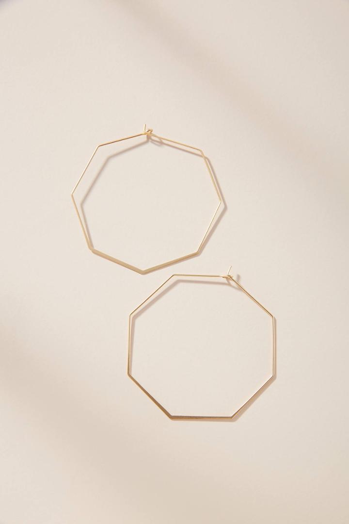 Anthropologie Octagon Hoop Earrings