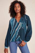 Conditions Apply Jacobine Marble-dyed Peasant Blouse