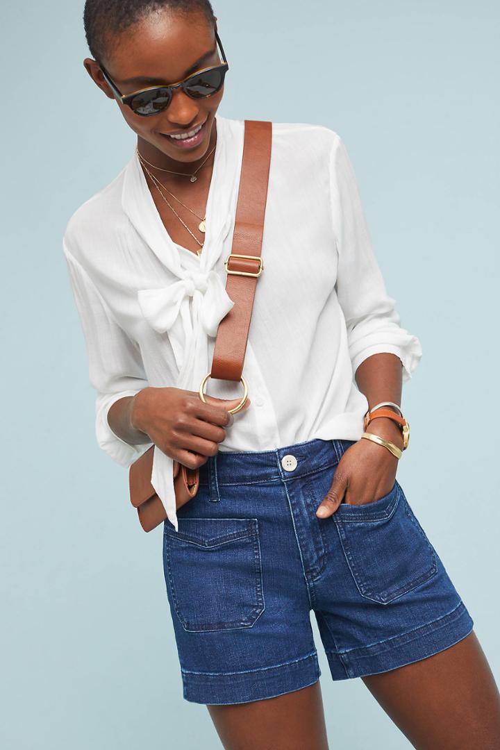 Pilcro And The Letterpress Pilcro Ultra High-rise Skinny Denim Shorts