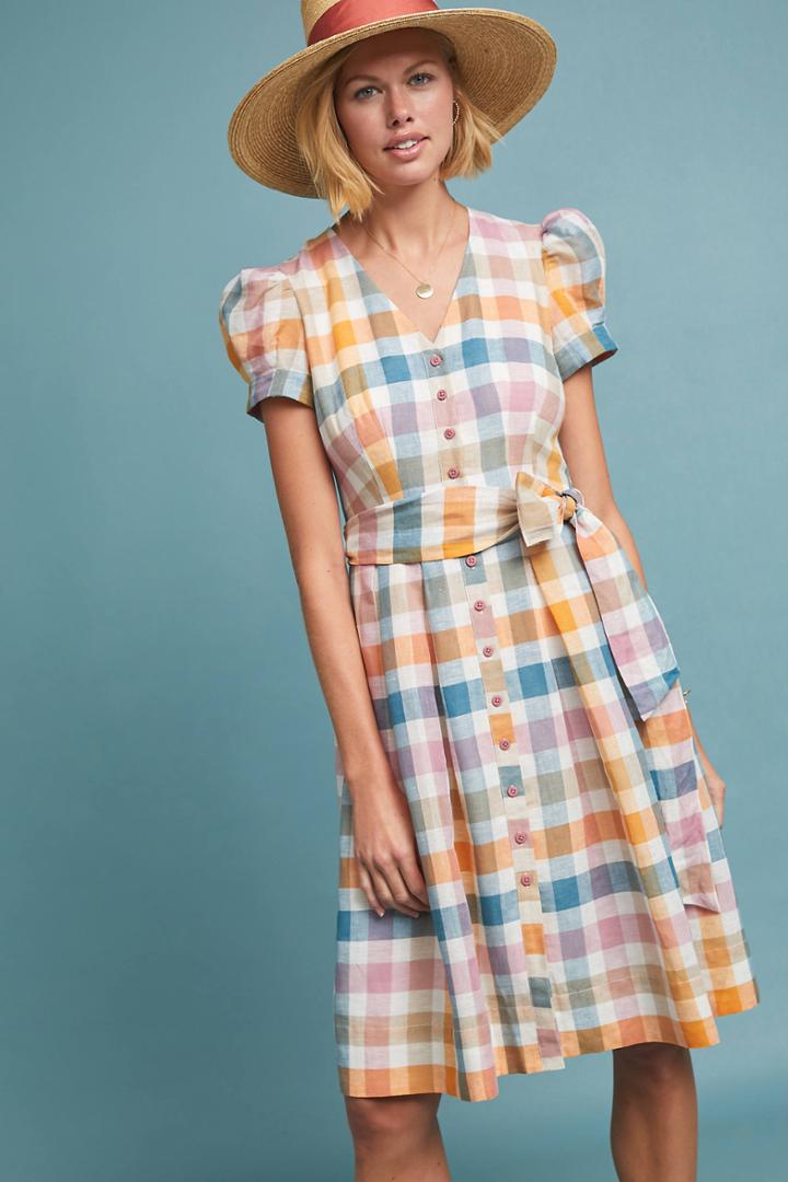 Gal Meets Glam Poppy Plaid Shirtdress