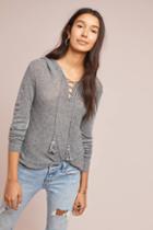 Moth Textured Lace-up Hoodie