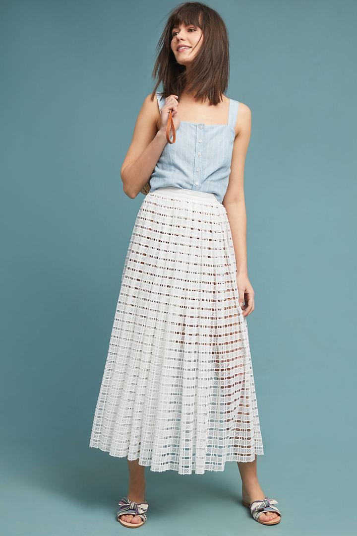 Tracy Reese Lace Midi Skirt
