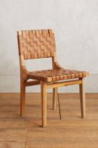 Anthropologie Leather Loom Dining Chair