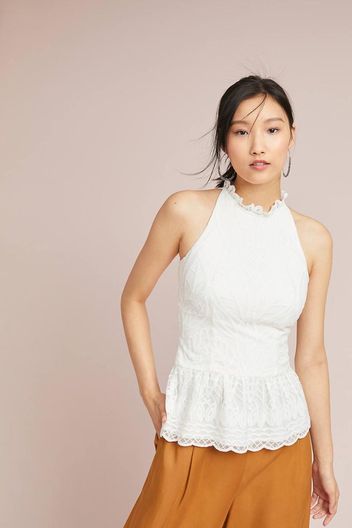 Ml Monique Lhuillier Textured Peplum Top