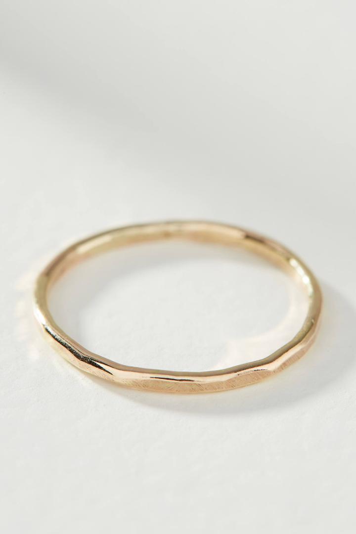 Pixley Pressed Hammered Gold Stacking Ring