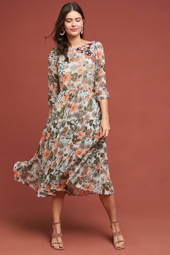 Meadow Rue Espalier Embroidered Tunic Dress