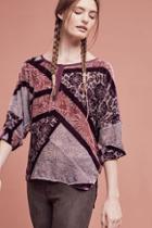 Burning Torch Patchwork Velvet Pullover