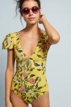 Patbo Floral Cap-sleeved One-piece Swimsuit