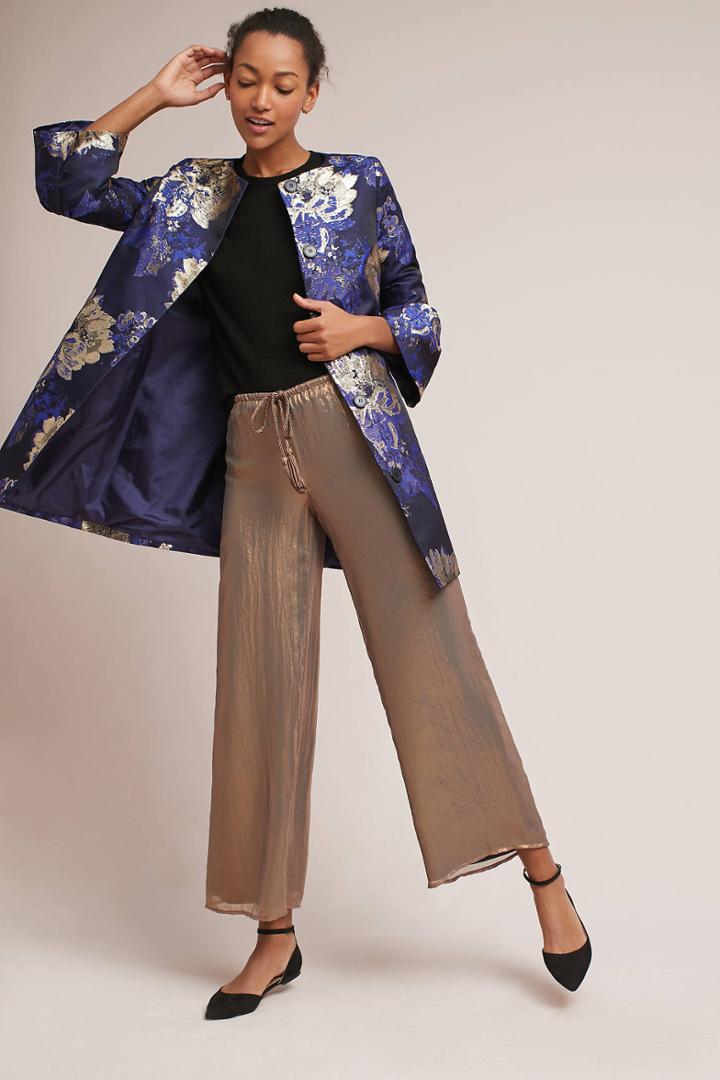 Helene Berman London Jacquard Balloon-sleeve Coat